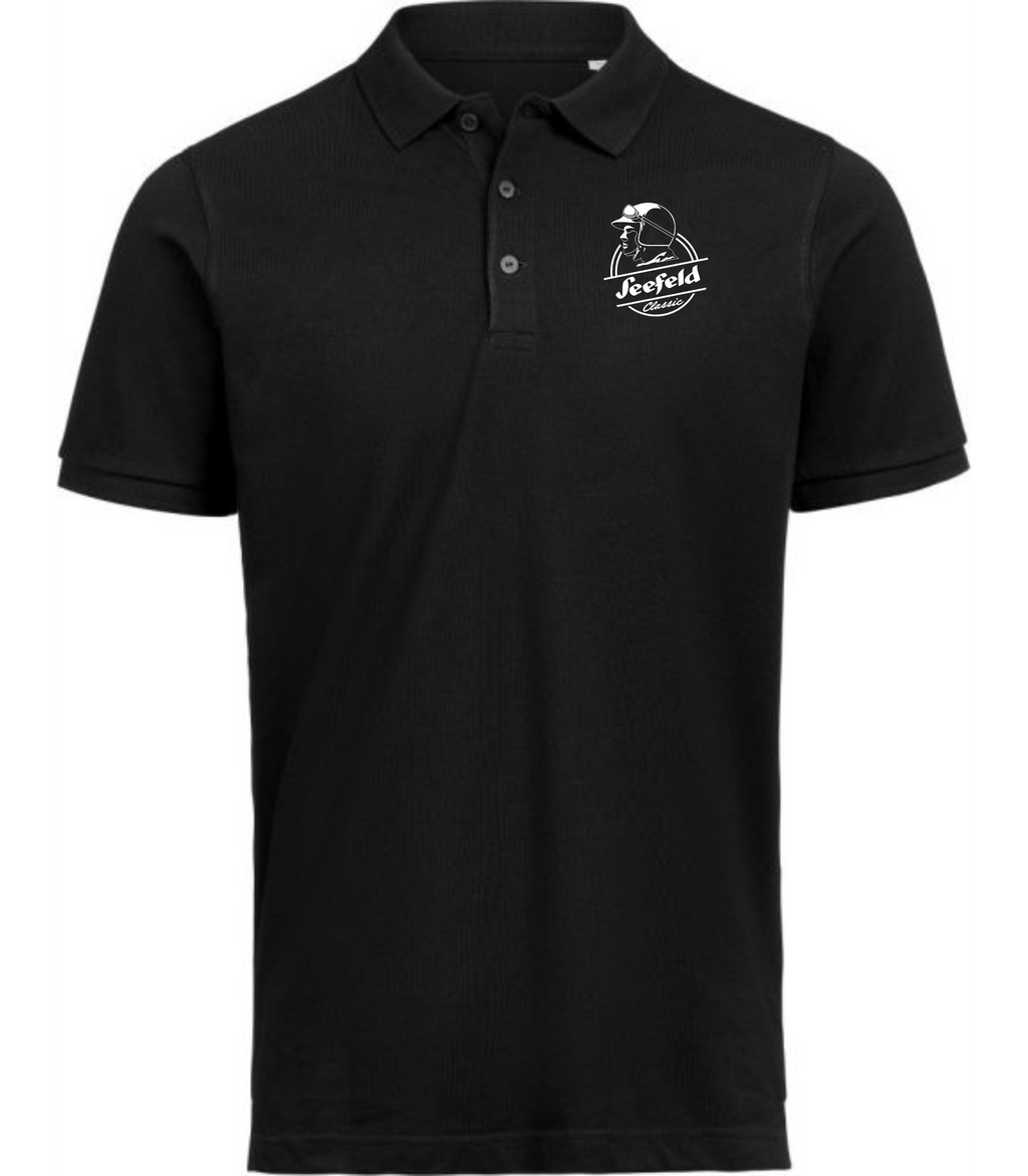 Schweres Unisex Piqué Polo - Schwarz