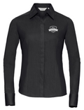 Ladies´ L/S Poly-Cotton Easy Care Fitted Poplin Shirt - Schwarz