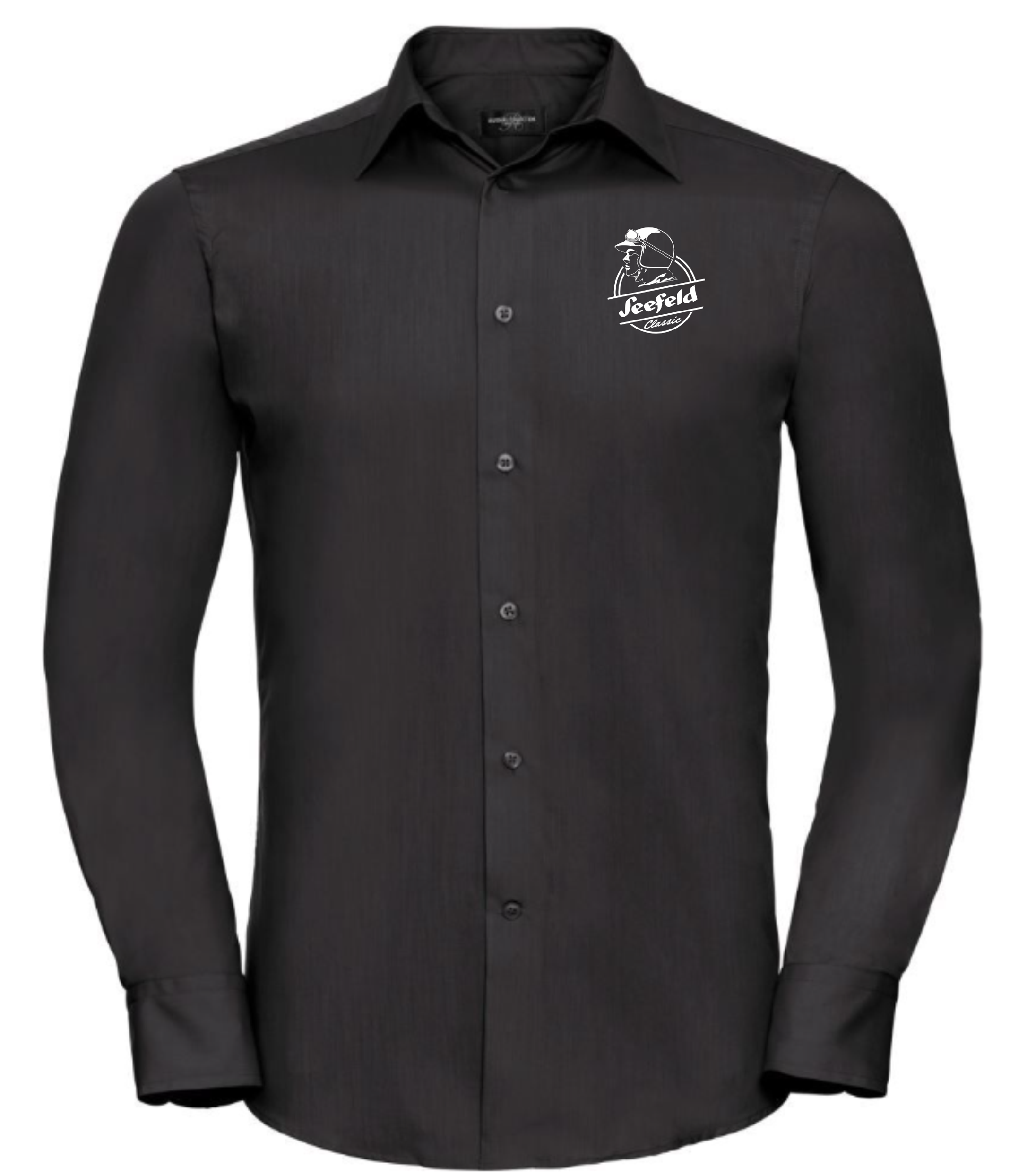Men´s L/S Poly-Cotton Easy Care Tailored Poplin Shirt - Schwarz