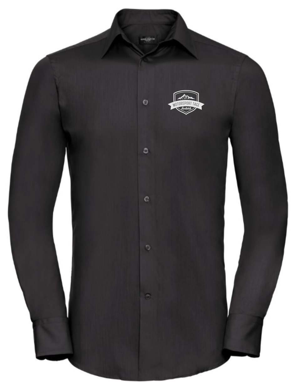 Men´s L/S Poly-Cotton Easy Care Tailored Poplin Shirt - Schwarz