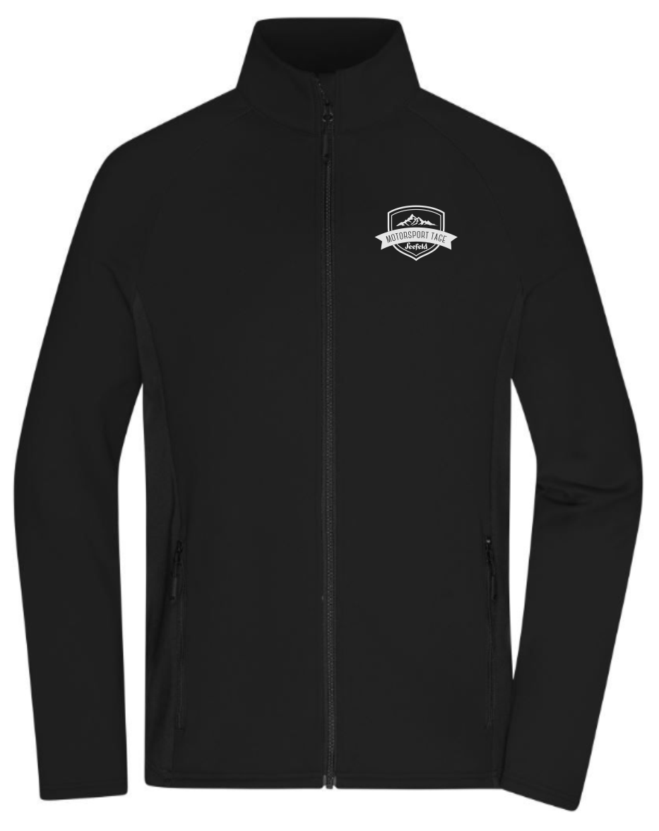 Herren Stretch Fleece Jacke - Schwarz