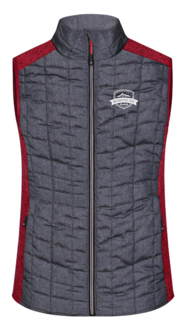 Hybrid Strickfleece Gilet - Rot