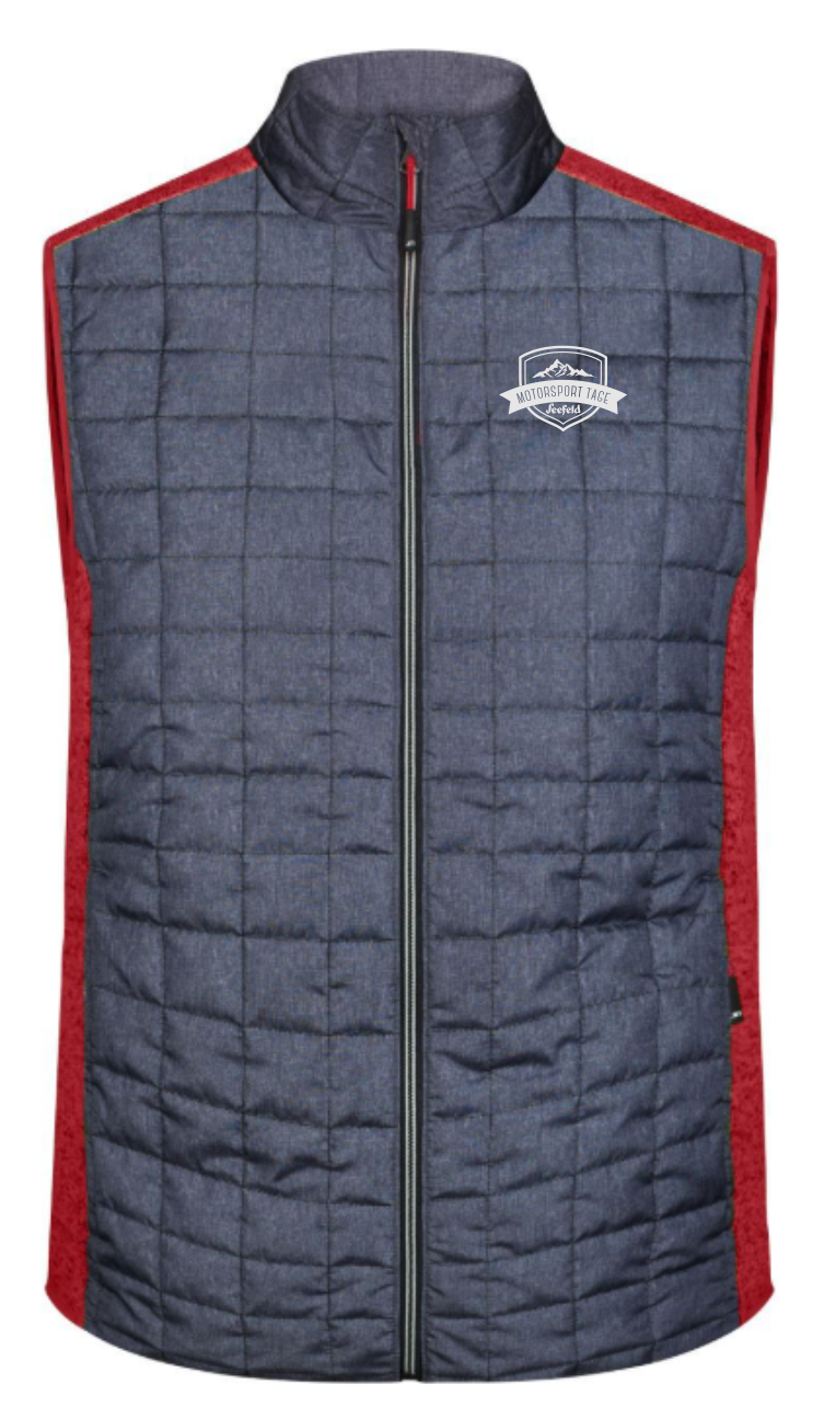 Herren Hybrid Strickfleece Gilet - Rot